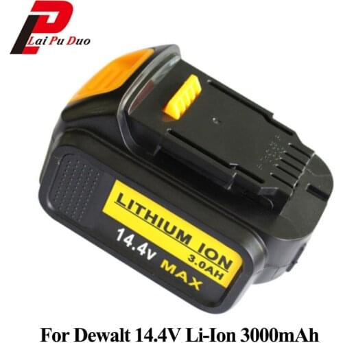 Rechargeable Battery 14.4V 3.0Ah Li-Ion Replacement Power Tool Battery For DEWALT:DCB140,DCB141-XJ