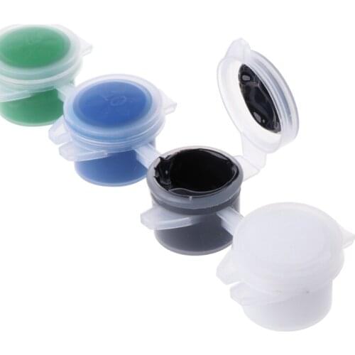 6 Colors Acrylic Paints w/ 2 Brushes Nail Art Wall Oil Painting Tools Art Supply 4X7E