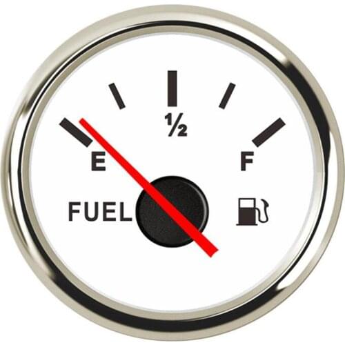Automotive Modification Instrument Panel Fuel Gauges 52mm 0-190ohm Input Signal White Fuel Level Meters 9-32v with Backlight