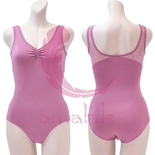 Ballet Dance Gymnastics lace back belt adult leotard AL0191