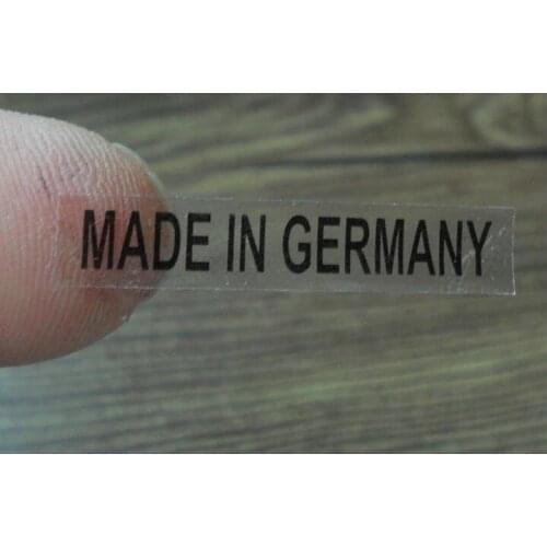 Free shipping 6X28mm the transparent label MADE IN GERMANY stickers