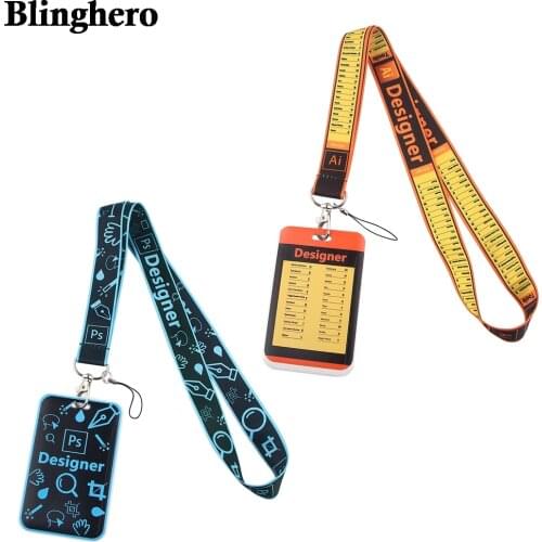CB378 Design Tools Neck Strap with Lanyard Badge Holder Designer Employee Identification Card Bus ID Holder Credit Card Holder