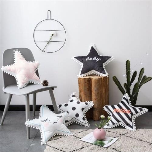Lovely Star Shape Plush Toy Sofa Cushion Pillow Baby Sleeping Appease Doll Stuffed Toy Nordic Style Child Gifts Kids Room Decor