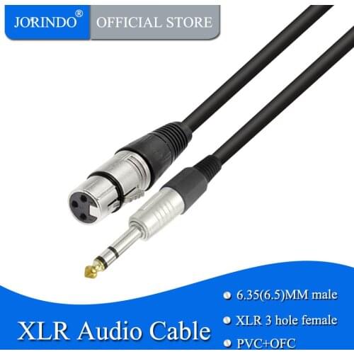 JORINDO 2M/6.4FT XLR female Microphone cable for jack 6.5 / 6.35MM xlr female audio plug lead cable,Amplifier, Mixer