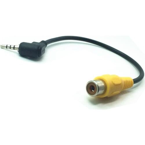 90 Degree Right Angle 2.5MM Jack Male To RCA Female Adapter Cable Stereo AV Cable For GPS AV-In Converter Black Video 0.2M
