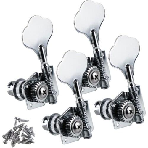 4pcs Vintage Open Bass Guitar Tuning Pegs Machine Heads Keys Tuners Chrome 4L For Left-handed Bass Guitar