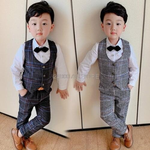 Flower Boys Gentleman Suit Vest +Shorts 2pcs Kids Wedding Formal Clothing Set Children Piano Prom Dance Performance Costume