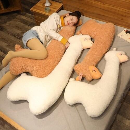 130cm Kawaii Alpaca Plush Toys Japanese Alpaca Soft Stuffed Cute Sheep Llama Animal Dolls Sleep Pillow Home Bed Decor Gifts