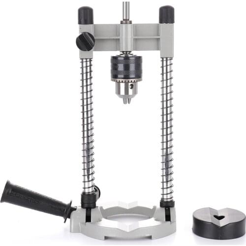 Multifunctional Drill Stand 45°-90° Adjustable Angle Drill Guide Attachment with Chuck Drill Stand for Electric Drill