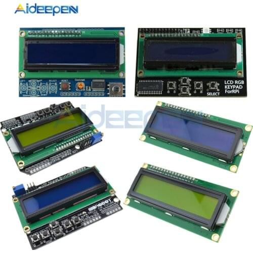 1602 LCD Module RGB Blue/Yellow Screen MCP23017 16x2 IIC I2C Adapter Plate Expanding Board For Arduino Mega UNO R3 Robot 3.3V 5V