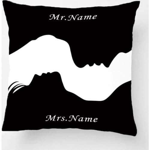 Mr and Mrs Custom Name Art Throw Pillow Decorative Cushion Cover Pillow Case Customize Gift By Lvsure For Sofa Seat Pillowcase