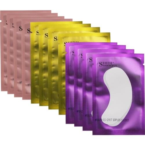 New 50/100pairs Eyelash Extension Paper Patches Grafted Eye Stickers 3 Color Eyelashes Under Eye Pads Eye Paper Patches Sticker