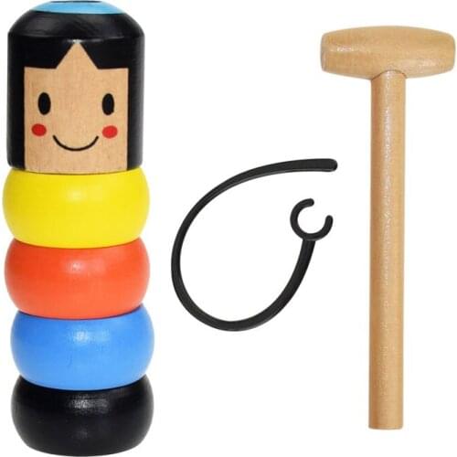 Does not fall villain Wooden Man Magic Toy christmas decorations for home Magic Tricks Close Up Stage Magic Props Fun Toy B1025