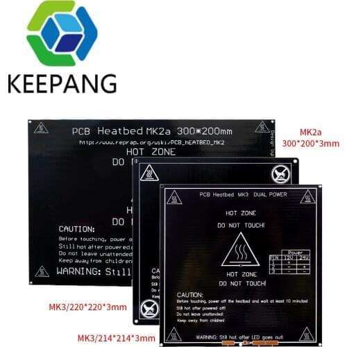 Upgraded 12V MK3 Heating bed 214x214 220x220 300x200x3mm MK2A Aluminum Heated Bed Hotbed for 3D Printer Heatbed