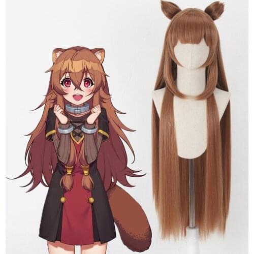 Anime Comic The Rising of the Shield Hero Cosplay Wig Raphtalia Cosplay Wig Long Brown Synthetic wig Cosplay Accessories