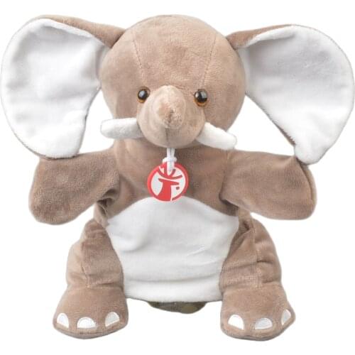 25cm Brown Color Elephant Stuffed Plush Soft Doll Animals DevelopToy Girls Baby Kids Hands Puppets Birthday Gift