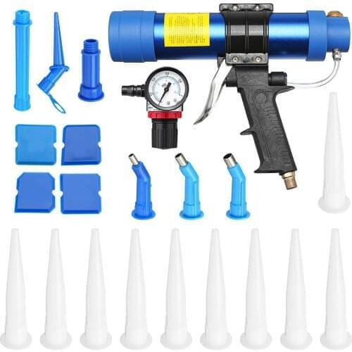 Pneumatic Sealant Guns 310ml Air Guns Valve Silicone Sausages Caulking Tool Caulk Nozzle Glass Rubber Grout Construction Tools