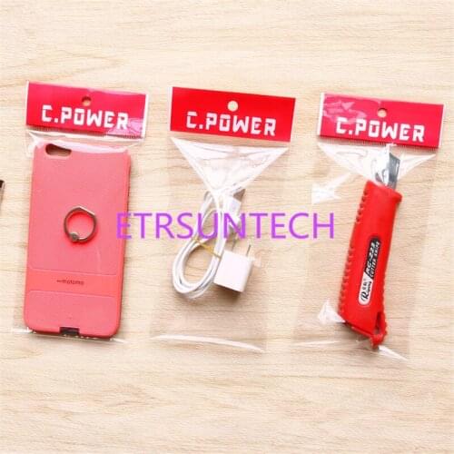 2000pcs/lot Clear Transparent Self-Adhesive Seal Package Plastic Bag Favor Gift Pen Tableware Package OPP Bags With Hang Hole