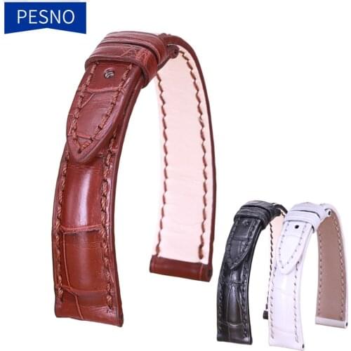 PESNO Suitable for Blancpain Villeret Women 6102/6104/6263/3650A Alligator Skin Genuine Leather Watch Straps Wrist Watch Band