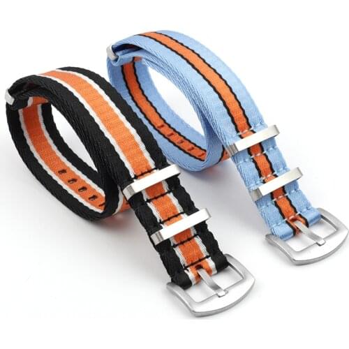 High Quality Nylon Seatbelt Watch Band 22mm Nato Strap James Bond Military Wristband Replacement Watch Accessories
