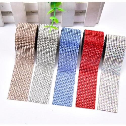 12 Rows Hot Fix 2mm Crystal Rhinestone Stripe Tape Iron on Strass Wedding Decoration DIY Hem Shoes Applique Trimming