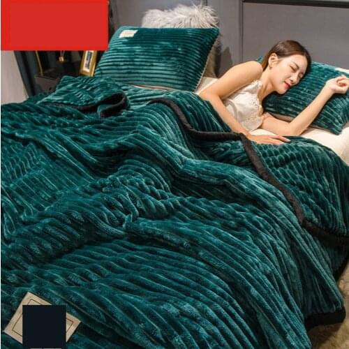 Soft Warm Coral Fleece Blanket Winter Sheet Bedspread Sofa Plaid Throw 220Gsm 6 Size Light Thin Mechanical Wash Flannel Blankets