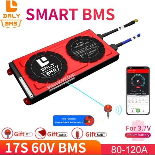 18650 smart Li-ion 17S 60V BMS 48V 80A 100A 120A Bluetooth 485 to USB device CAN NTC UART togther Lion LiFePO4 LTO Batteries