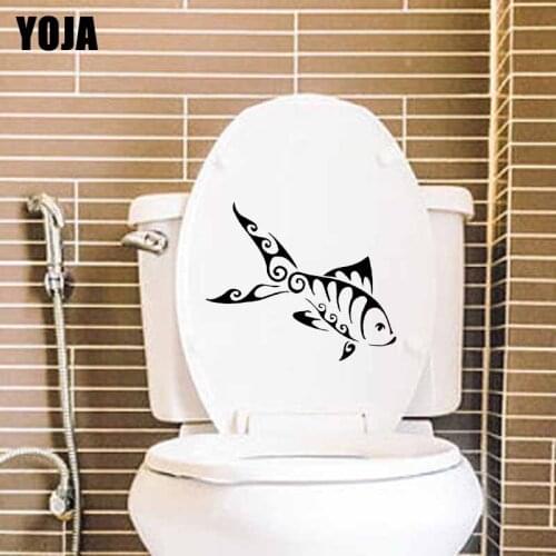 YOJA 23X18.5CM Large Wall Decal Toilet Sticker Art Fish Ocean Sea Kids Room Decor T5-0357