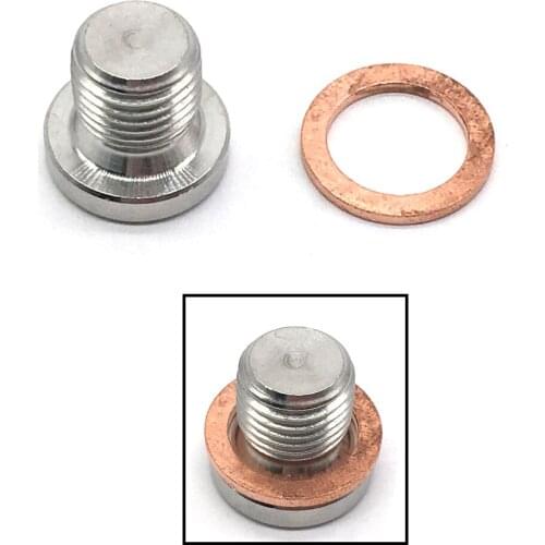 O2 Sensor Bung Plugs Stainless Steel M12 X 1.25mm Oxygen Wideband Sensor Bung Plug with Washer, Universal Fit