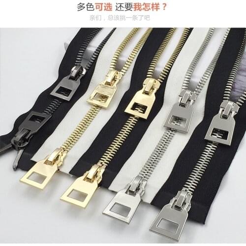 10# metal zipper double sliders 1piece 85cm 100m 120cm down jacket coat zipper for sewing fashional brass zip high quality