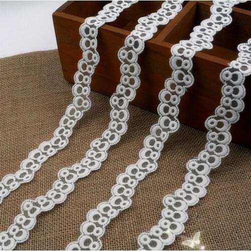 10 Yards White Cotton Lace Trim Fabulous Embroidered Lace Bridal Lace Beautiful Lace Ribbon Costume Curtain Tablecloth Supplies