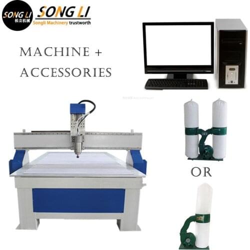 3.0kw CNC engraving machine 1325 with computer and dust collector double bags single bag carving CNC cutting machine Air cooled