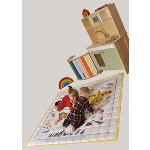 150x150 Cm World Of Animals Play Mats 100 Cotton Baby Newborn pliers Age High Quality Elite model