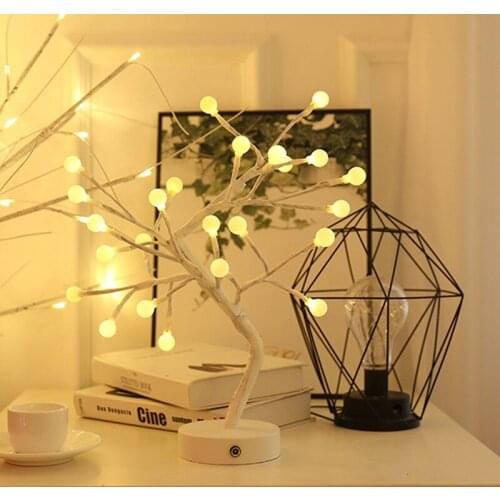 24 LED Night Light DIY Bonsai Gypsophila Lights USB Touch Switch Control Lamp Christmas Gifts Wedding Indoor Outdoor Home Decor
