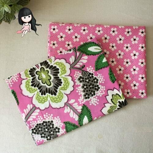 50*150cm Pink Floral Cotton Brocade Fabric Meter Handmade African Fabrics Patchwork Sewing Bedding Textiles Telas Costura Felt