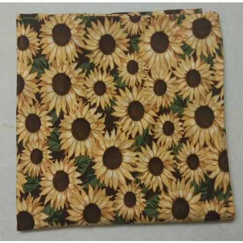50x105cm Blooming Sunflower Printed Cotton Fabric Floral Fabric Patchwork for Cloth Dress Home Decor