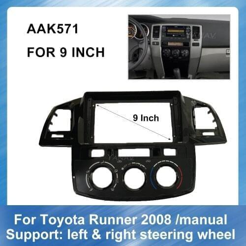 9 Inch Car Radio Video DVD Dash Panel For-Toyota Runner-Manual 2008 Car Audio GPS Navigation Adaptor Refitting Kit frame Panel