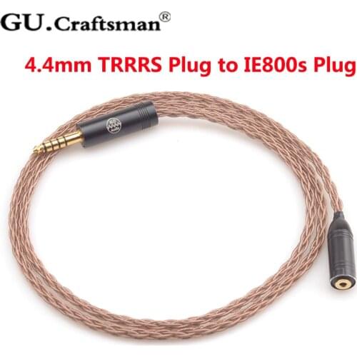 GUcraftsman 6N OCC copper 8-core IE800 IE800s HIFI 2.5mm/4.4mm Balance Headphone upgrade cable
