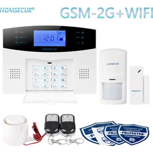 HOMSECUR YA05 WIFI Wireless&Wired SMS Autodial GSM Alarm System 433MHz Home Burglar Alarm Voice Prompt (Multiple Sets Optional)