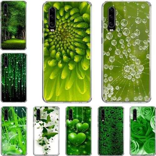 Beautiful Emerald Green glitter Phone Case For Huawei P10 P20 P30 P40 Mate 30 20 10 Lite Pro P Smart Z Plus 2019 2018 Cover Coqu