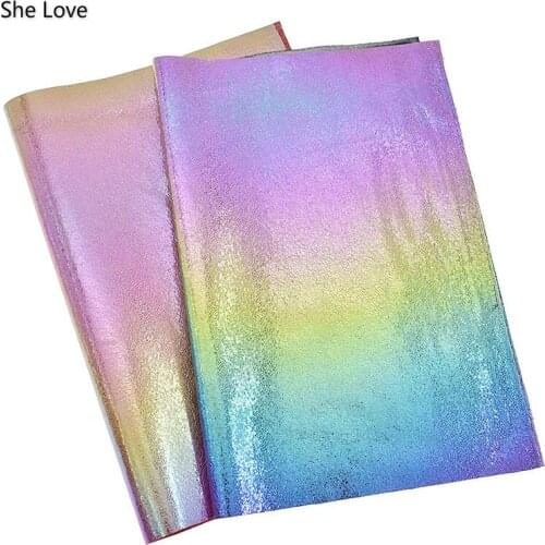 Chzimade 29x21cm Synthetic Leather Rainbow Burst Crack Faux Leather Fabric Diy Material For Handbag Garments Bags