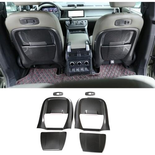 For Land Rover Defender 90 110 2020-2021 Car Seat Back Decorative Panel ABS Carbon Fiber 6 Pcs Interior Modification Accessories