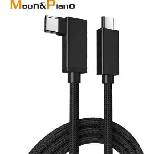 Double Type c Male to Male 5A 20V PD Quick Charge Fast Charging Type-c Cord 90 Degree Right Angle Wire For Mobile Phone