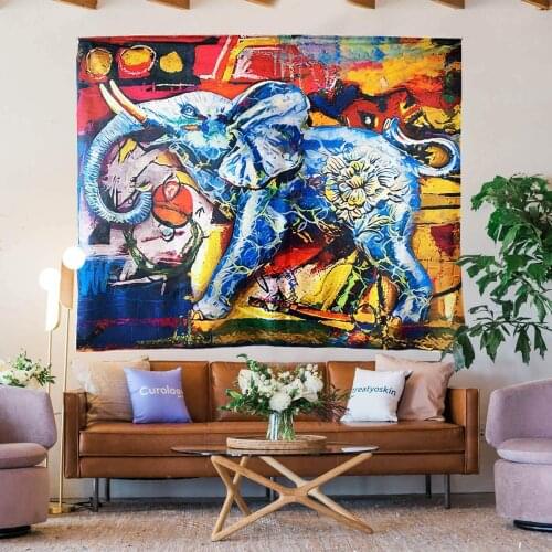 Elephant Tapestry Art Multiple Color Bohemian Indian Style