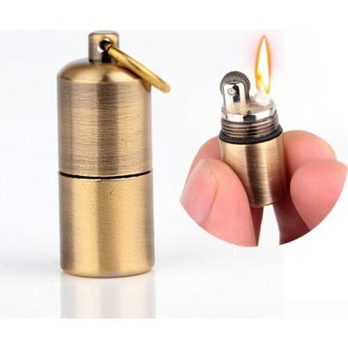 Mini Kerosene Lighter Cool Pendant Metal Grinding Wheel Open Flame Lighter Smoking Accesoires Gift for Men Gadgets for Men