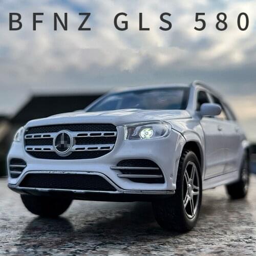 1:32Benz GLS 580 SUV Simulation Alloy Car Model Diecast Metal Toy Vehicle Model Sound and Light Free Shipping Childrens Toy Gift