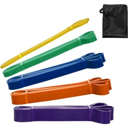 5-in-1 Resistance Band Set Latex Yoga Exercise Sports Fitness Equipment Strength Training Pull Up Elastic Bands Loop Expander