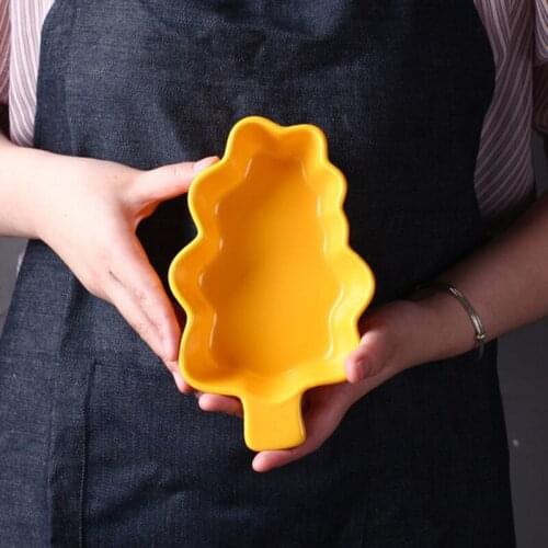 Nordic Style Ceramic Dishes Sets Fruit Tableware Creative Design Tree Shape Breskfast Salad Dish Tableware Kitchen Accessories