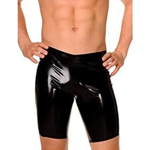 Plus Size New Sexy Latex Male Underwear Lingerie Black High Quality Gay Fetish Men Boxer Shorts Vinyl Panties Men Underwear