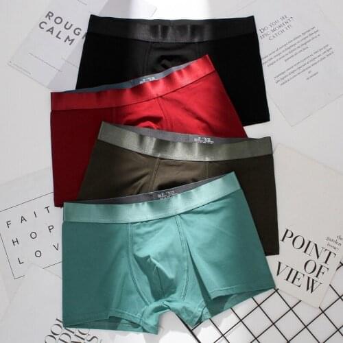 Summer Fresh Color Boxershorts Men Underwear Soft Cotton Breathable U Convex Pouch Men Underpants Cuecas Panties 4pcs/lot